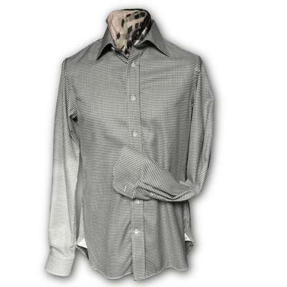 Regent - 'Bruno' Houndstooth Shirt - Green/Cream - Regent Tailoring Salisbury
