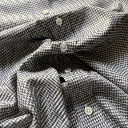Regent - 'Bruno' - Houndstooth Shirt - Green/Cream - Regent Tailoring Salisbury