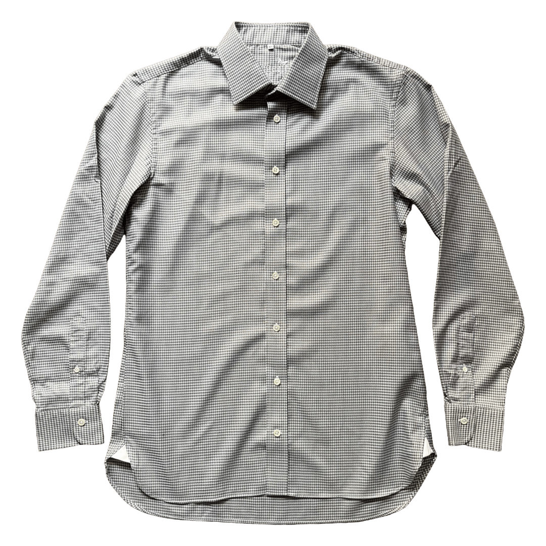 Regent - 'Bruno' - Houndstooth Shirt - Green/Cream - Regent Tailoring Salisbury
