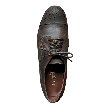 Regent - 'Buck Rogers' Buckshot Derby Brogue - Wax Leather - Regent Tailoring Salisbury