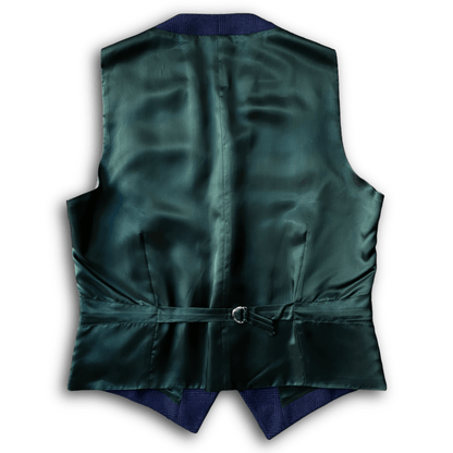Regent - Bud Waistcoat – Navy Check Wool - Regent Tailoring Salisbury