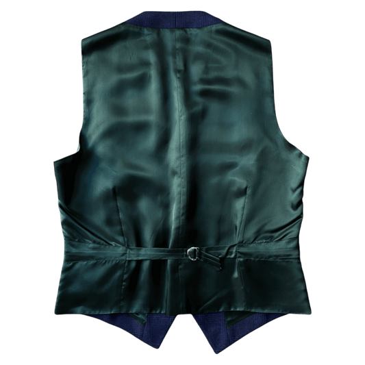 Regent - Bud Waistcoat – Navy Check Wool - Regent Tailoring Salisbury