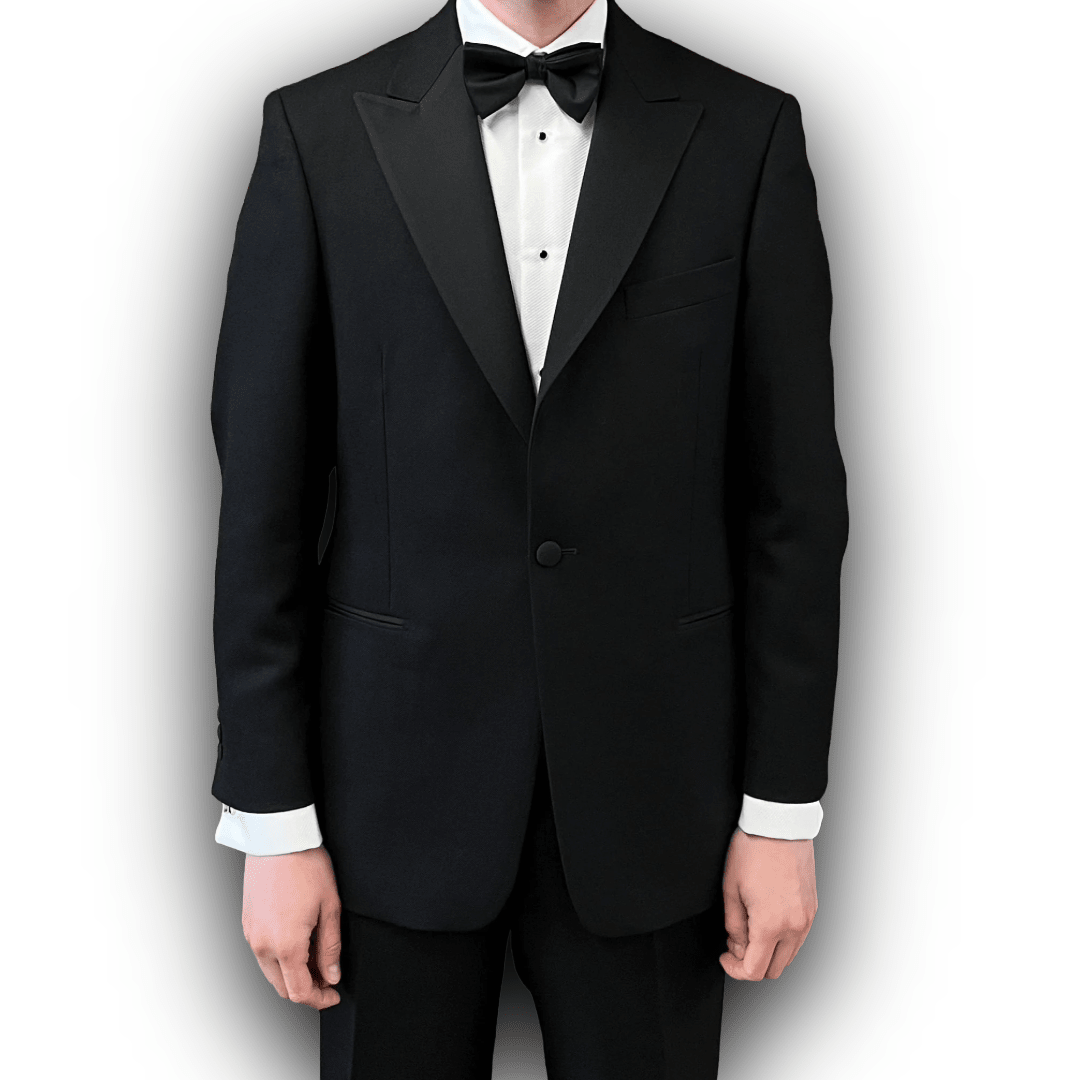 Regent - Classic Dinner Suit - Black Wool 400g with Grosgrain Silk - Dugdale Bros. - Regent Tailoring Salisbury