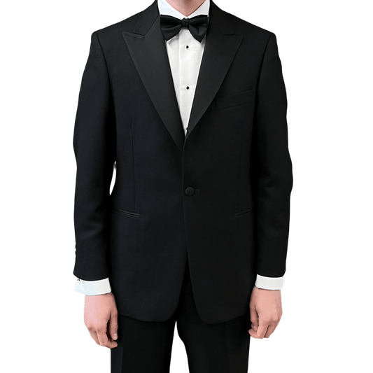 Regent - Classic Dinner Suit - Black Wool 400g with Grosgrain Silk - Dugdale Bros. - Regent Tailoring Salisbury