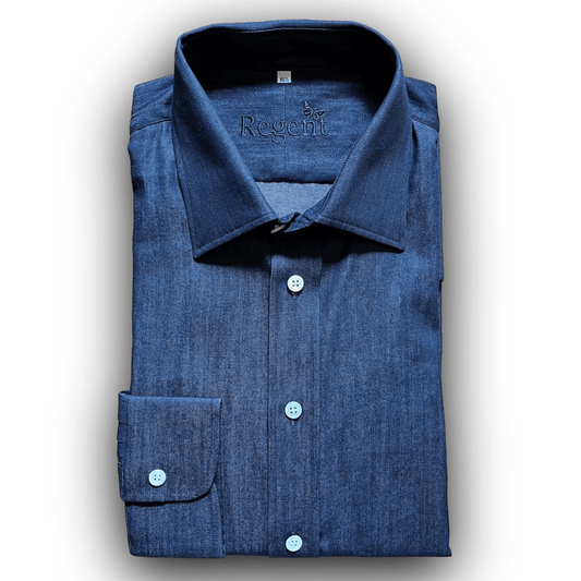 Regent - 'Clinton' Denim Shirt - Dark Blue - Regent Tailoring Salisbury