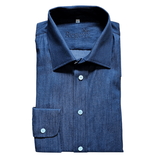 Regent - 'Clinton' Denim Shirt - Dark Blue - Regent Tailoring Salisbury