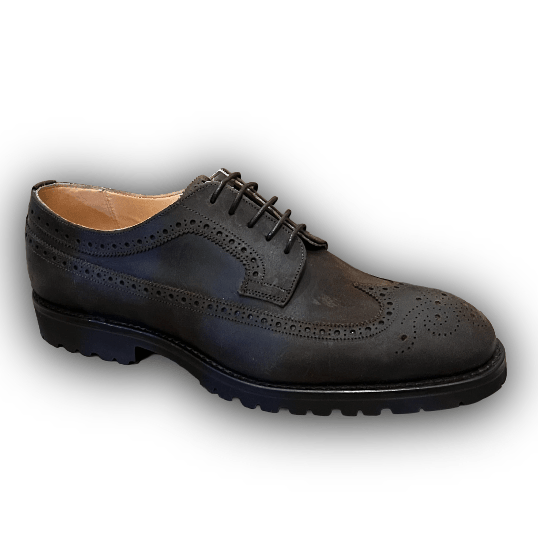 Regent - 'Clive' Five Tie Long Wing Brogue - Wax Leather - Regent Tailoring Salisbury