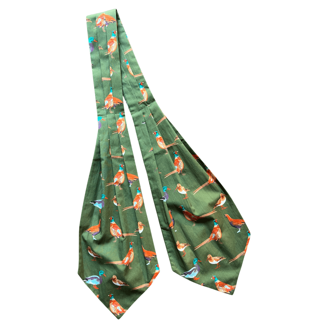 Regent - Cotton Cravat - Game Birds - Green - Regent Tailoring Salisbury