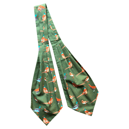 Regent - Cotton Cravat - Game Birds - Green - Regent Tailoring Salisbury