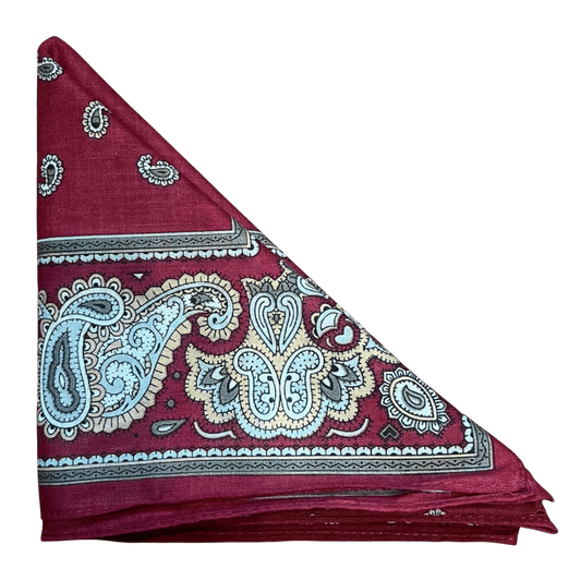 Regent - Cotton Hanky - Bandana - Burgundy Paisley - Regent Tailoring Salisbury