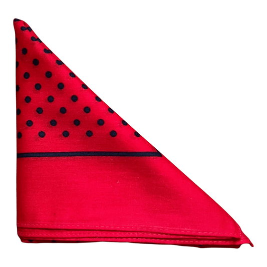 Regent - Cotton Hanky - Bandana - Burgundy with Navy Spot And Border - Regent Tailoring Salisbury