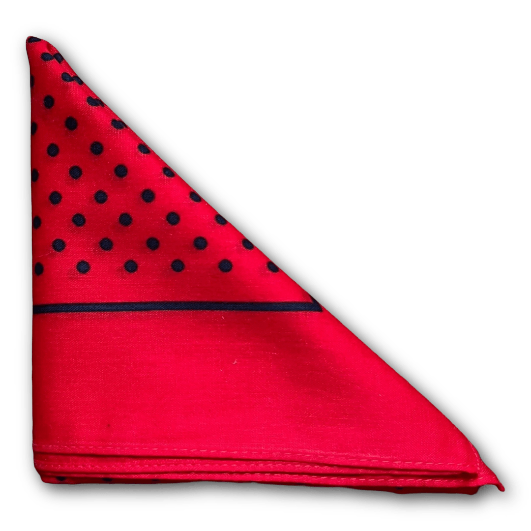 Regent - Cotton Hanky - Bandana - Burgundy with Navy Spot And Border - Regent Tailoring Salisbury