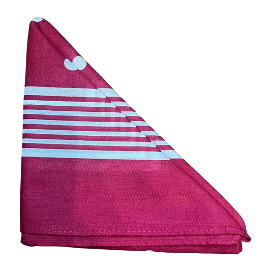Regent - Cotton Hanky - Bandana - Burgundy with White - Regent Tailoring Salisbury