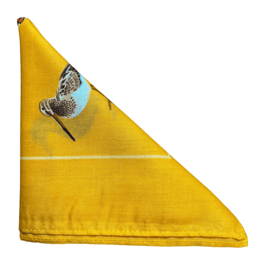 Regent - Cotton Hanky - Bandana - Gold with Country Birds - Regent Tailoring Salisbury