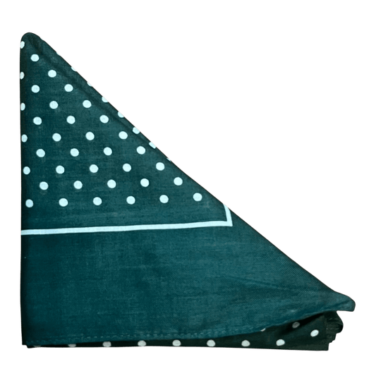 Regent - Cotton Hanky - Bandana - Green with White Spot - Regent Tailoring Salisbury