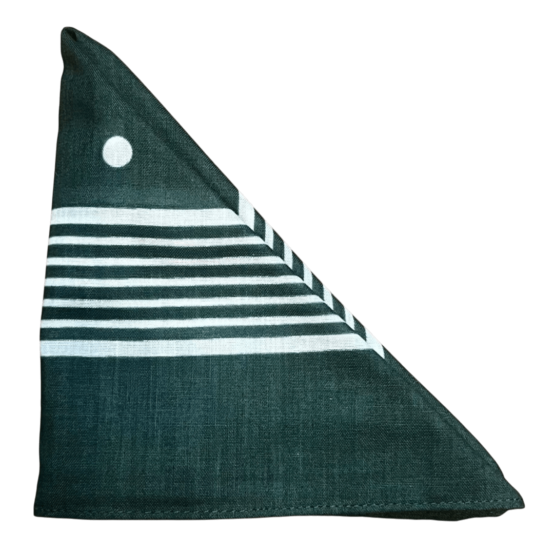 Regent - Cotton Hanky - Bandana - Green with White Spots and Stripe - Regent Tailoring Salisbury
