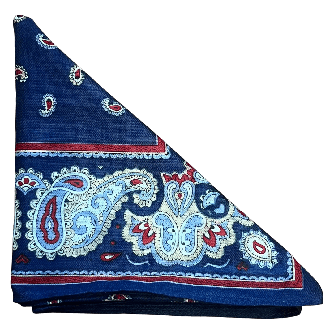 Regent - Cotton Hanky - Bandana - Navy Paisley - Regent Tailoring Salisbury