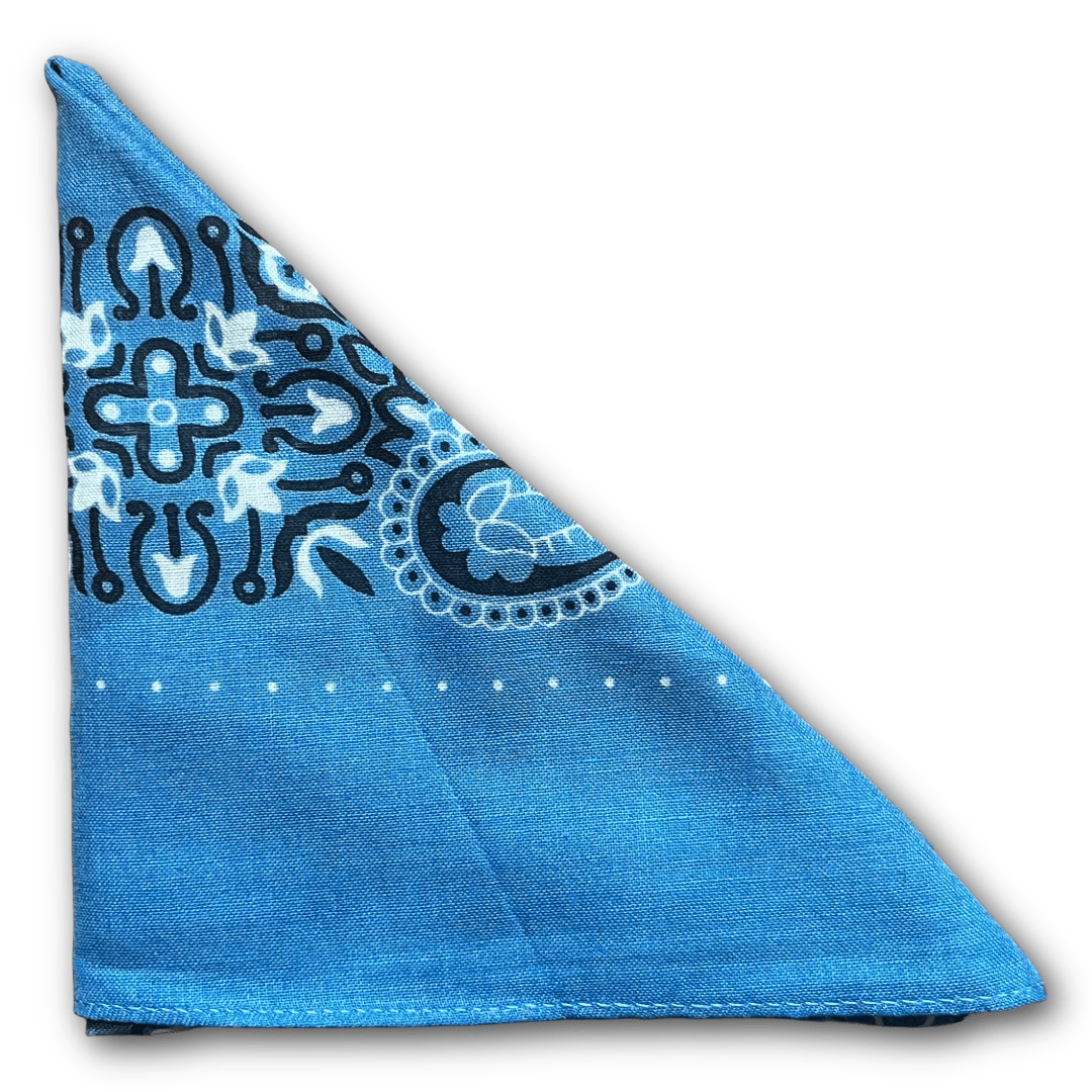 Regent - Cotton Hanky - Bandana - Petrol Blue Large Paisley - Regent Tailoring Salisbury