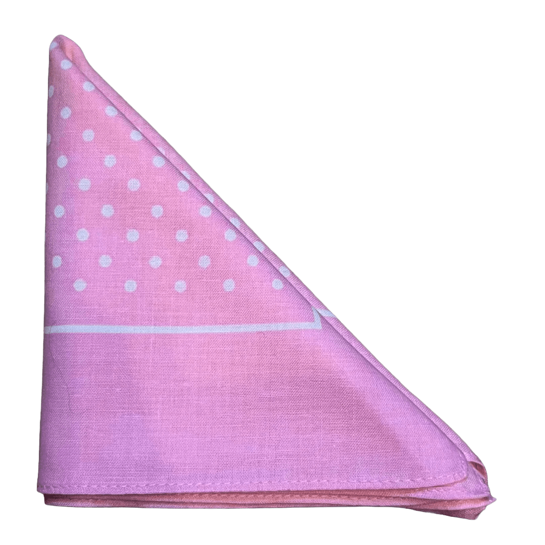 Regent - Cotton Hanky - Bandana - Pink with White Spot - Regent Tailoring Salisbury