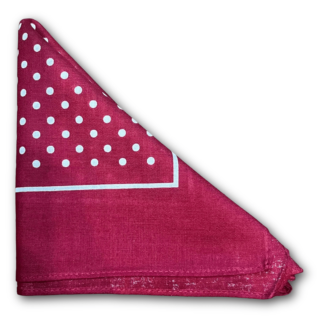 Regent - Cotton Hanky - Bandana - Red And White Spots With Boarder - Regent Tailoring Salisbury