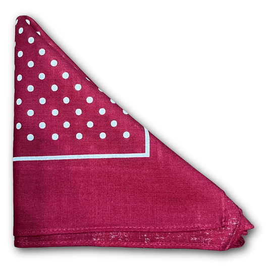Regent - Cotton Hanky - Bandana - Red And White Spots With Boarder - Regent Tailoring Salisbury