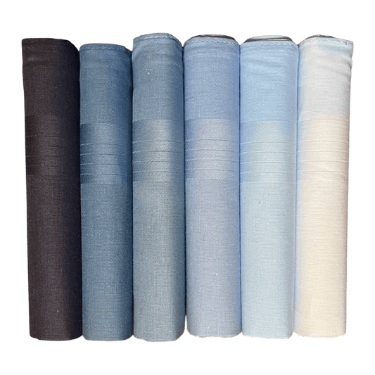 Regent - Cotton Hanky - Bandana Set of 6 - Shades of Blue - Regent Tailoring Salisbury