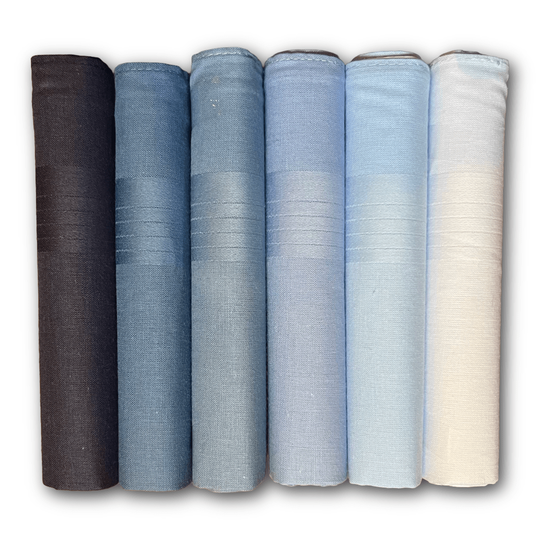 Regent - Cotton Hanky - Bandana Set of 6 - Shades of Blue - Regent Tailoring Salisbury