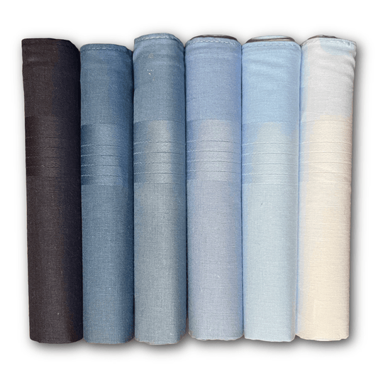 Regent - Cotton Hanky - Bandana Set of 6 - Shades of Blue - Regent TailoringRegent