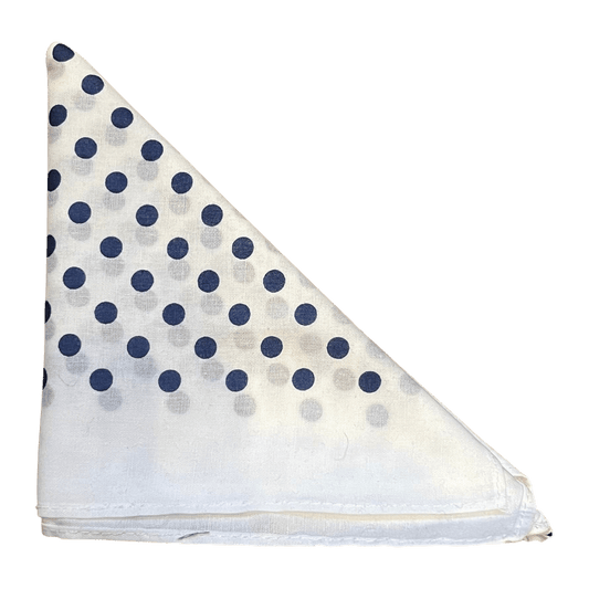 Regent - Cotton Hanky - Bandana - White with Blue Spot - Regent Tailoring Salisbury