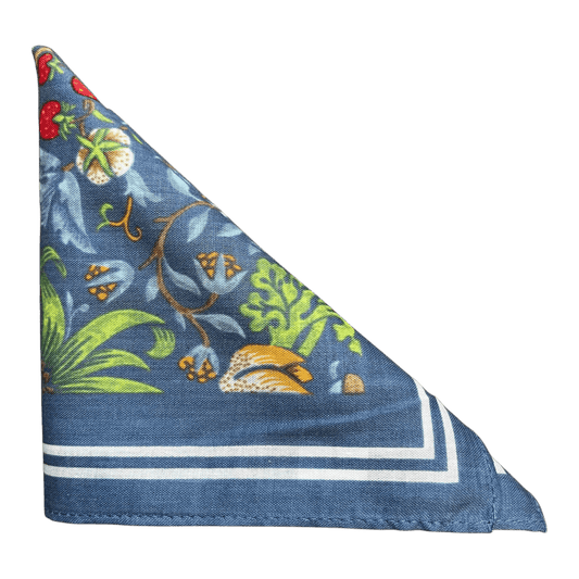 Regent - Cotton Hanky - Bandana - William Morris Liberty Print 'Strawberry Thief' Pattern - Regent Tailoring Salisbury