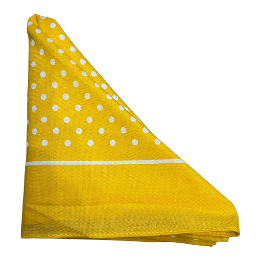 Regent - Cotton Hanky - Bandana - Yellow with White Spot - Regent Tailoring Salisbury