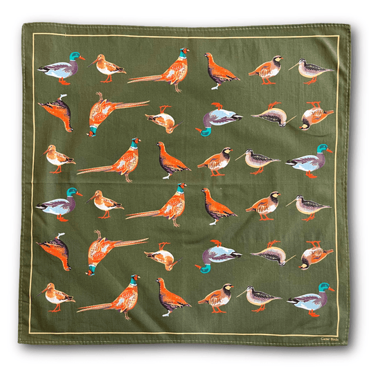 Regent - Cotton Pocket Square - Game Birds - Regent Tailoring Salisbury
