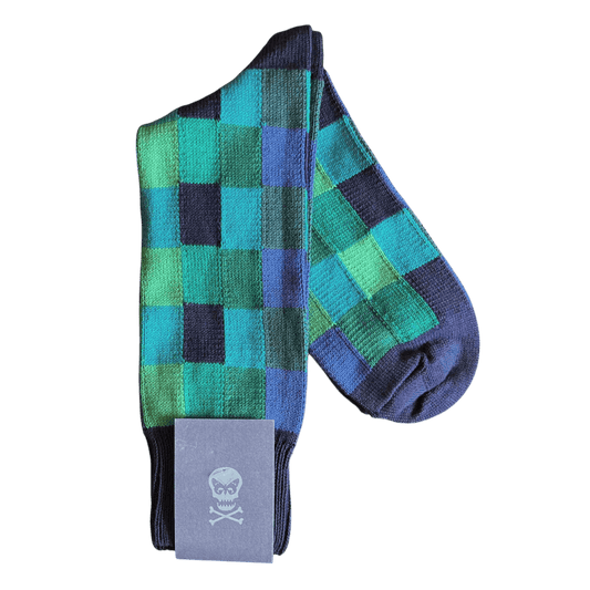 Regent - Cotton Socks - Multicoloured Check - Regent Tailoring Salisbury