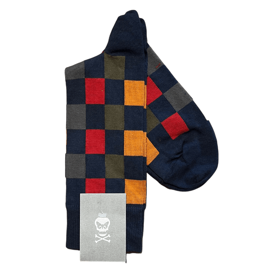 Regent - Cotton Socks - Multicoloured Check - Regent Tailoring Salisbury