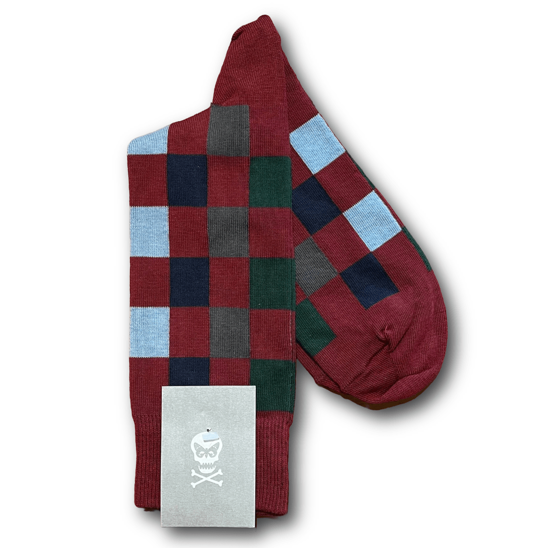 Regent - Cotton Socks - Multicoloured Check - Regent Tailoring Salisbury