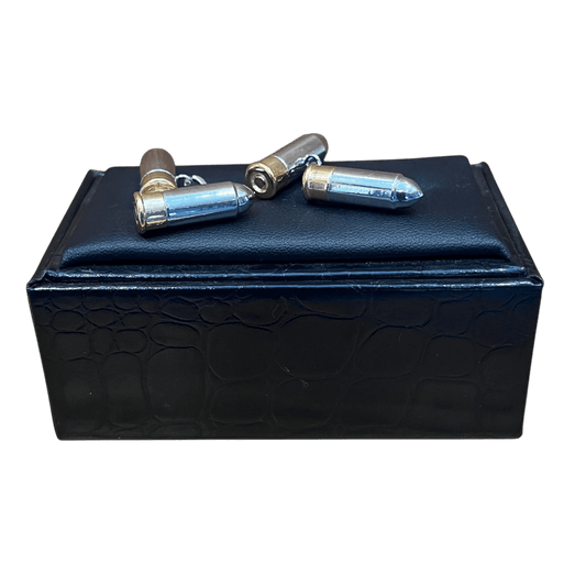Regent - Cufflinks - Metal Bullet - Chain Link - Regent Tailoring Salisbury