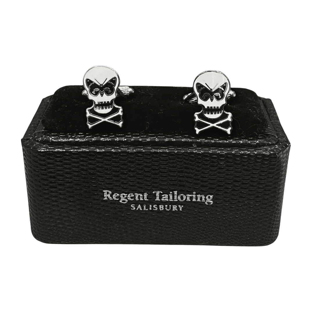 Regent - Cufflinks - Regent Skull with Butterfly - Regent Tailoring Salisbury