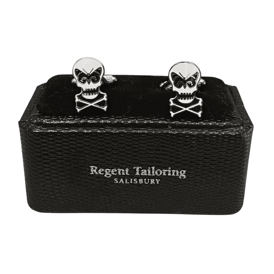 Regent - Cufflinks - Regent Skull with Butterfly - Regent Tailoring Salisbury