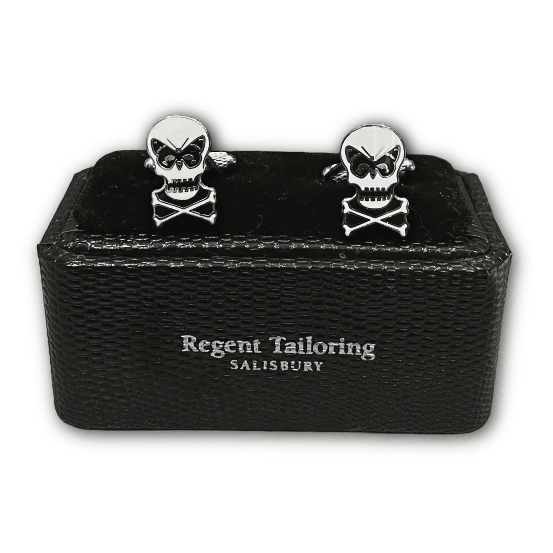 Regent - Cufflinks - Regent Skull with Butterfly - Regent Tailoring Salisbury