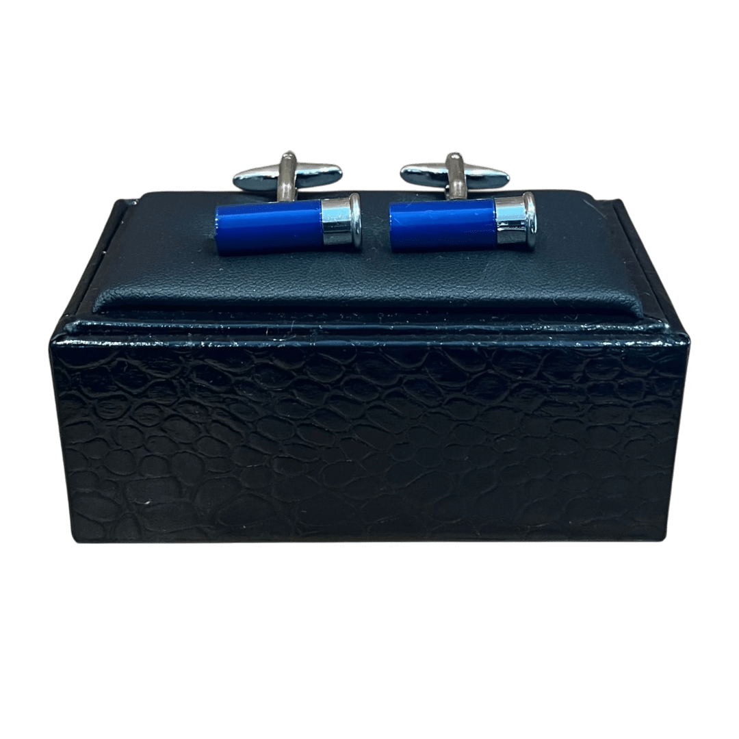 Regent - Cufflinks - Shotgun Cartridge Blue - Regent Tailoring Salisbury