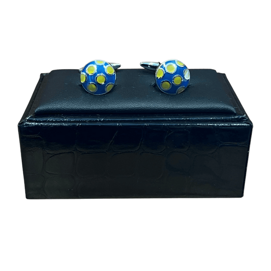 Regent - Cufflinks - Yellow/Blue Circles - Regent Tailoring Salisbury