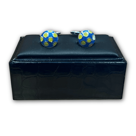 Regent - Cufflinks - Yellow/Blue Circles - Regent TailoringRegent