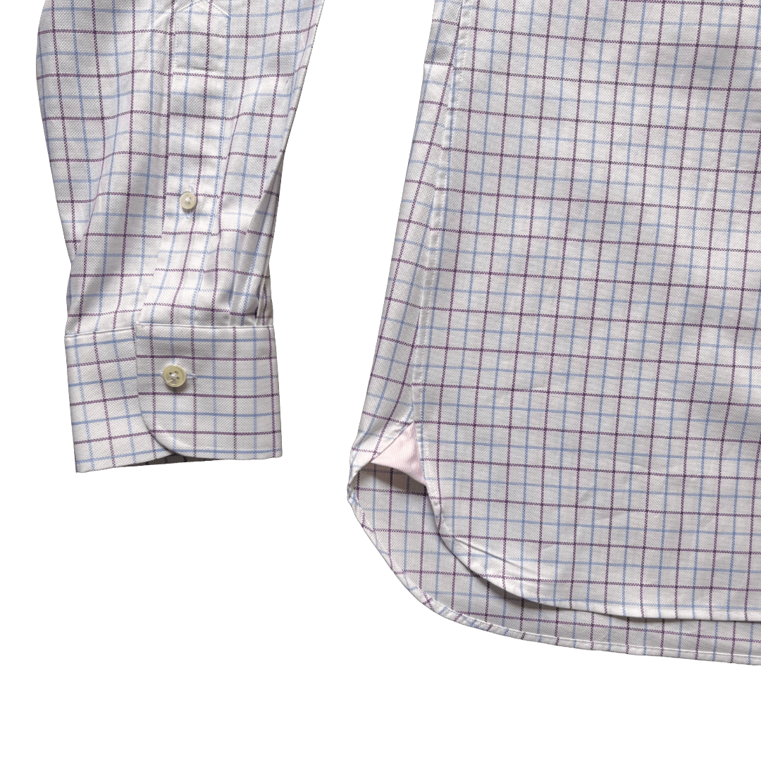 Regent - ‘Edwin’ - Twill Shirt - Purple/Blue Check - Regent Tailoring Salisbury