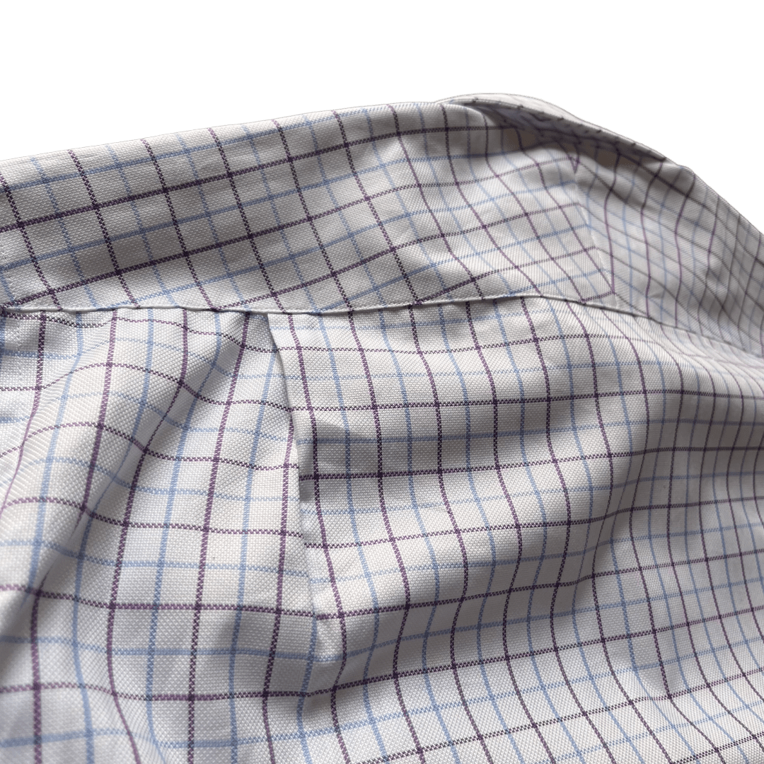 Regent - ‘Edwin’ - Twill Shirt - Purple/Blue Check - Regent Tailoring Salisbury