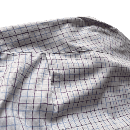 Regent - ‘Edwin’ - Twill Shirt - Purple/Blue Check - Regent Tailoring Salisbury