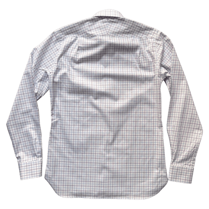 Regent - ‘Edwin’ - Twill Shirt - Purple/Blue Check - Regent Tailoring Salisbury