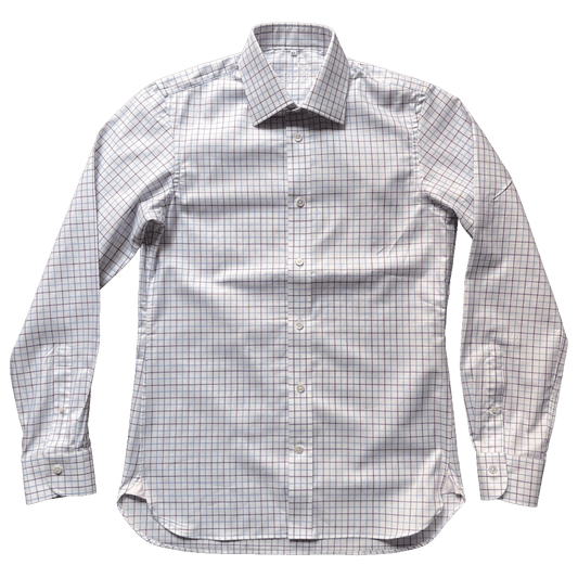 Regent - ‘Edwin’ - Twill Shirt - Purple/Blue Check - Regent Tailoring Salisbury