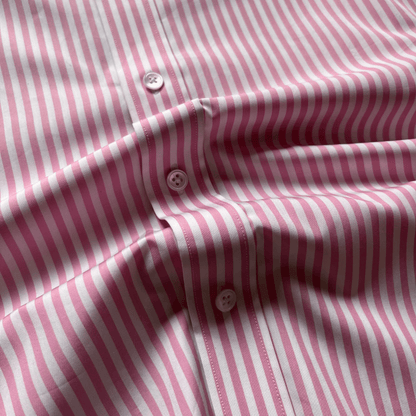 Regent - 'Five' - Poplin Shirt - Bengal Stripe Pink - Regent Tailoring Salisbury