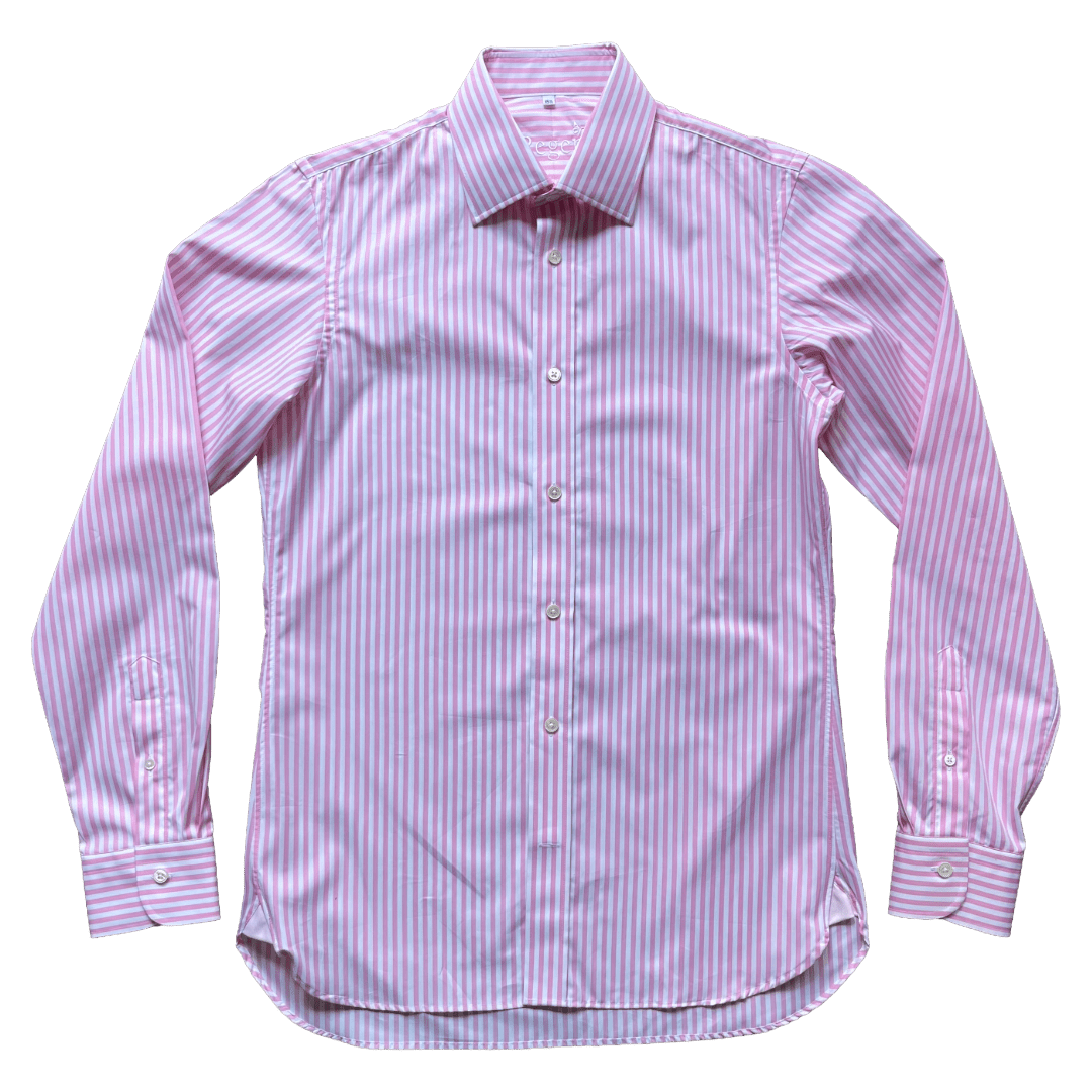Regent - 'Five' - Poplin Shirt - Bengal Stripe Pink - Regent Tailoring Salisbury
