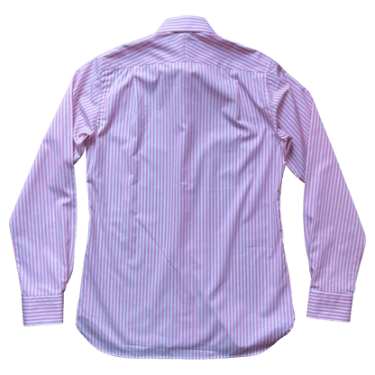 Regent - 'Five' - Poplin Shirt - Bengal Stripe Pink - Regent Tailoring Salisbury